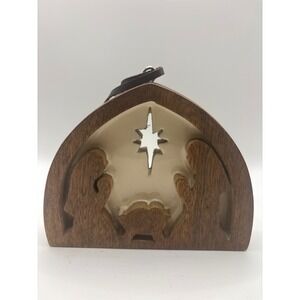 Burton + BURTON Wood Nativity Scene Ornament Christmas Decor 9748728